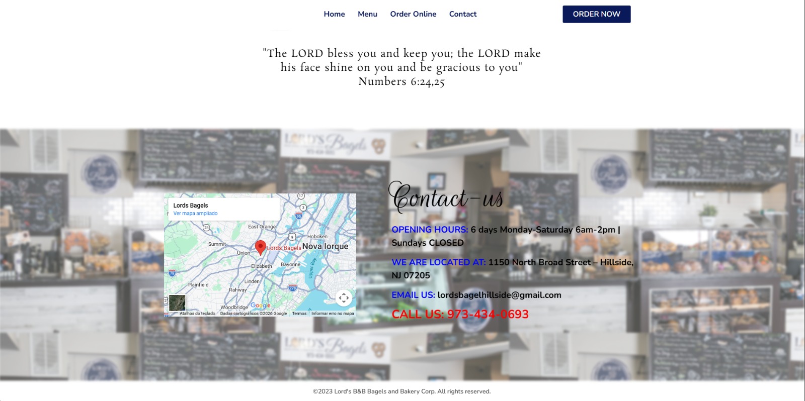 Localização, horários e contato da Lord’s Bagels